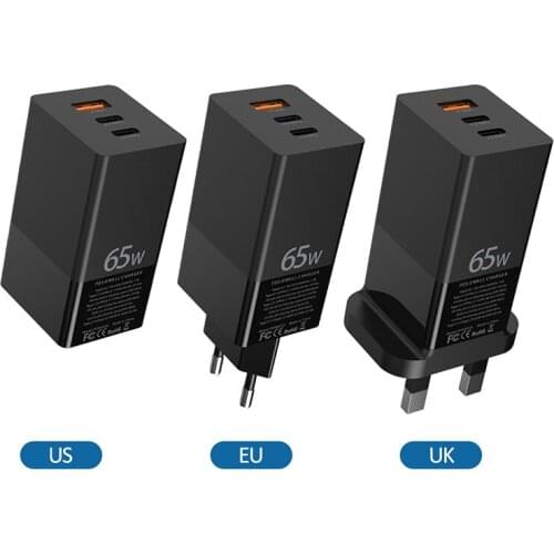 Tutew 65W GaN Charger USB Fast Charger QC 4.0 PD3.0 For iPhone 12 Samsung S10 Xiaomi PD Type C Charger Portable Quick Charge