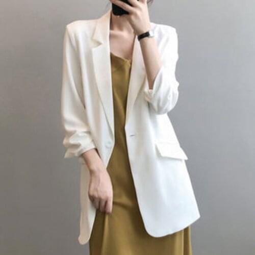 Blazer Women 2021 Fashion Office Lady Suit Jacket Female Chiffon Blazer Outwear Summer Clothes For Women Blazer Femme