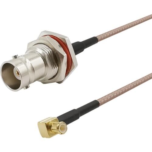 2PCS BNC Female Jack to MCX Male Plug Right Angle 90 Degree RG316 Coaxial Cable RF Adapter Antenna Extension Pigtail Cord RG316