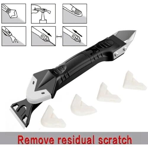 5 in1Silicone Remover Sealant Glass Glue Angle Scraper Caulk Finisher Grout Kit Window Cleaning Tools Floor Cleaning Sealant