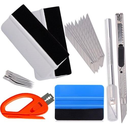 7pcs Car Vinyl Tools Kit Signing Wrapping Squeegee Felt Foil Blade Set Invisible Car Clothing Film Tool Scraper Cutter