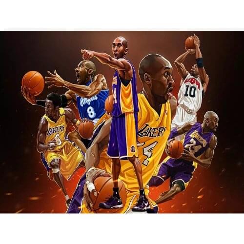 ARMYQZ5D round diamond square diamond basketball superstar diamond painting embroidery cross stitch mosaic rhinestone