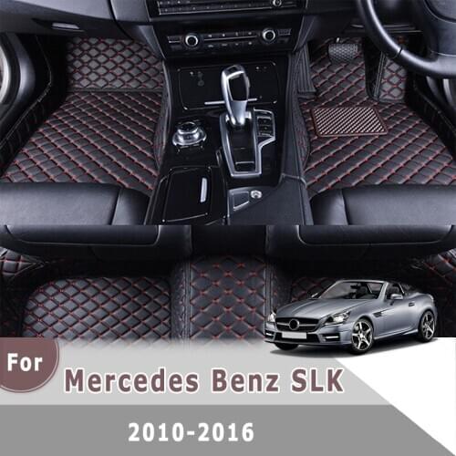 RHD Car Floor Mats For Mercedes Benz SLK 2016 2015 2014 2013 2012 2011 2010 Car Styling Custom Leather Carpet Car Accessories