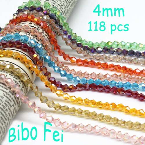 Free Shipping multi color 4mm 118PCS Czech Glass crystal beads,Bicone crystal beads, bracelet necklace Jewelry Making