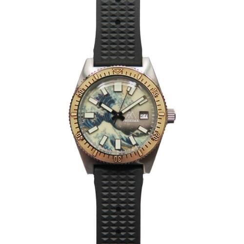 PROXIMA mens dive watches,men automatic mechanical watch sport 200m waterproof diving wristwatch Switzerland C3 luminous clock