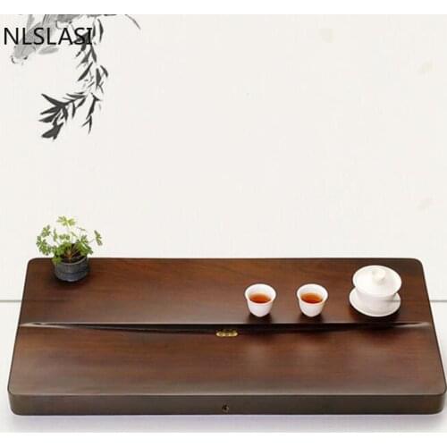 WSHYUFEI Whole Natural Ebony wood Tea Tray Chinese tea set tea tray Living room tea table cha hai home decoration accessorie