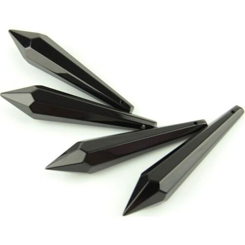 Black 60mm 30pcs Single-faceted Crystal Icicle Chandelier U-drop Pendants & Necklaces for Making Jewelry Fashion Charm Pendant