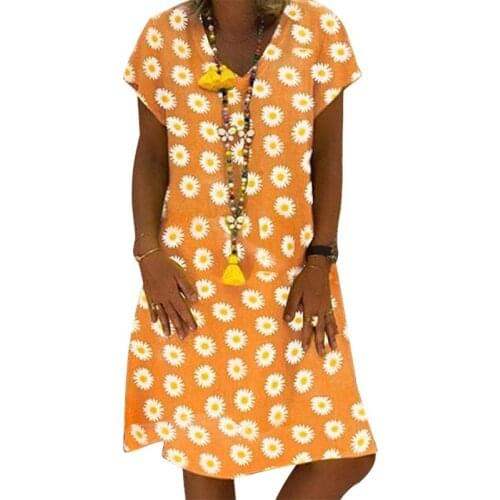 Floral Print V Neck Short Sleeve Dress Women Summer Casual Oversized Loose Boho Streetwear Ladies Beach Party Plus Size Dresses
