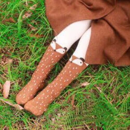 Baby Tights Big PP Crotch Cartoon Pantyhose Baby Pants Cotton Warm Stockings Tights Baby Fox Tights Girl Kids Pantyhose