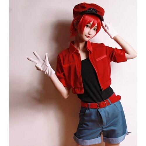 Red Blood Cell Sekkekkyu Cos Anime Cells At Work Cosplay Japanese Halloween Uniform Red Blood Cell Cosplay Costume