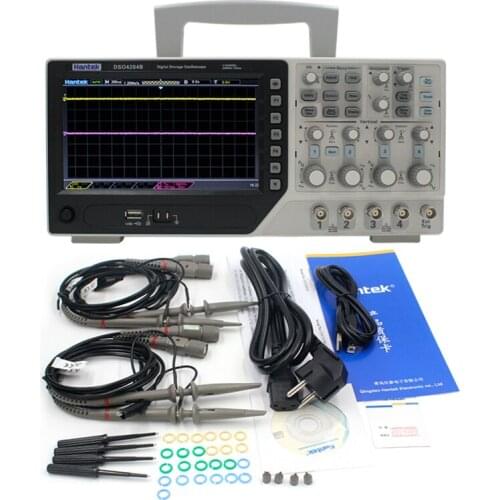 Hantek DSO4204B Oscilloscope Digital 4Channels 200Mhz Bandwidth Handheld LCD USB Oscilloscopes Osciloscopio Portatil Tester Tool