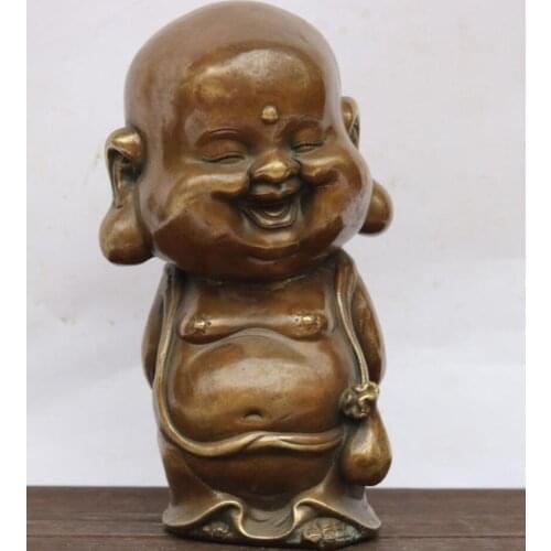 China brass Big head Buddha crafts statue