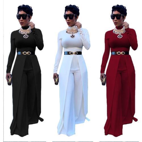 MAYFULL NEW FASHION Women sexy wide leg pants jumpsuit solid loose full length jumpsuits jumpsuit brand