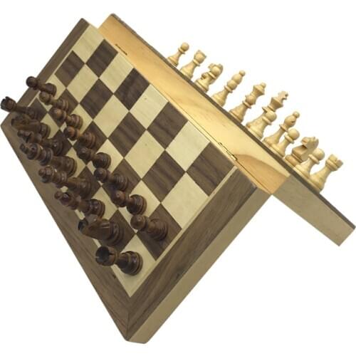Magnetic Chess set Wooden Wooden Checker Board Solid Wood Pieces Folding Chess Board High-end Puzzle Chess Game