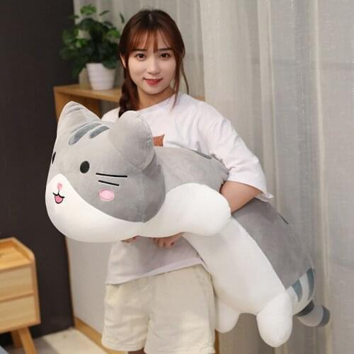 Cute Cat with Balls Plush Toys Stuffed Animals Cat Pillow Dolls Sofa Cushion Big Aniamls Soft Pillow Kawaii Plush Cat Dolls
