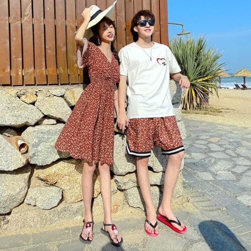 No.2119# New beach holiday style matching outf couples clothes couples clothing