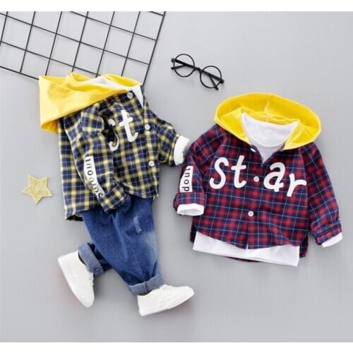 Autumn Infant Clothing Sets 2020 Baby Boy Clothes Plaid Top T-shirt +Jeans Baby Girl Outfit Newborn Set