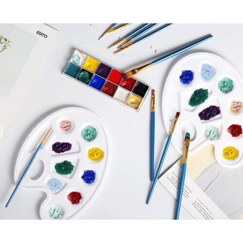 Palette Art Paint Supplies Plastic Drawing Tray Palettes with Thumb 9 Holes Design Color Palette for Oil Watercolour Painting