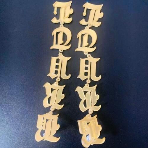 Personalized Name Acrylic Earrings Colorful Letter Stud Custom Name Earrings Piercing Nameplate Hip-Hop Long Drop Sexy Earrings