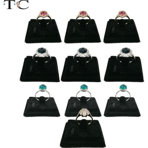 50pcs/lot ring display stand jewelry display black velvet ring holder rack mini jewelry display Rings Card