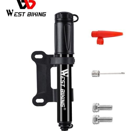 WEST BIKING Portable MTB Bike Pump 100Psi Mini Cycling Tire Inflator Hand Air Pump Bike Accessories Mountain Road Bicycle Pump
