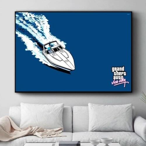 Gta Vice City Sunset Landscape Posters And Prints Canvas Painting Wall Pictures For Living Room Art Decoration Home Decor