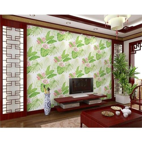 Beibehang Simple Wall paper Nonwoven large leaf flower wallpaper 3D relief TV background sofa full of papel de parede wallpaper