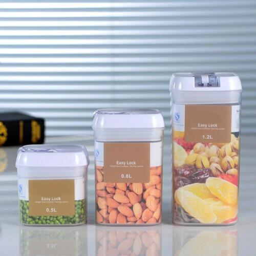 Rectangular Dry Food Cereal Flour Beans Airtight Flip Storage Container Holders Airtight Flip Storage Container Holders