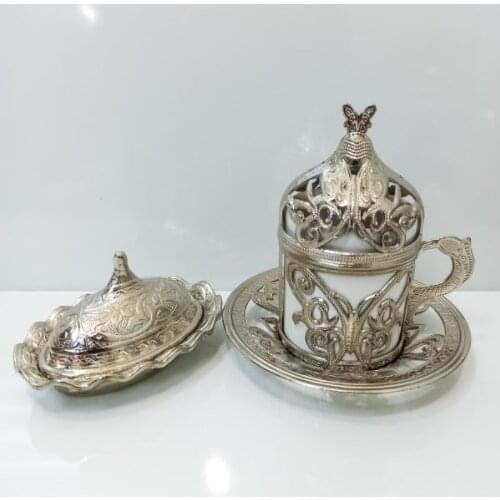 Turkish Coffee Cup Copper Handmade Authentic Design Coffee Espresso 1 Service , Special Turkish Coffee Taste