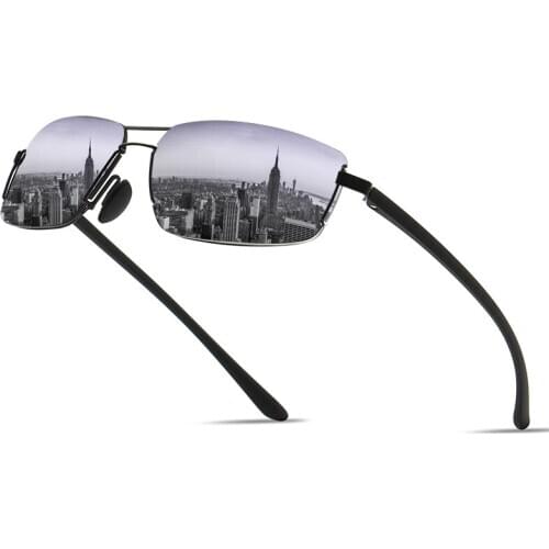 Punk Rimless Rectangle Polarized Sunglasses Men Women Vintage Shades UV400 Driving Sun Glass Frameless Gradient Fashion Eyewear