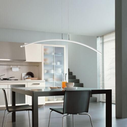 Modern minimalist pendant lamp Dining table Coffee Shop Bar scandinavian design long hanging lamp black White suspension light