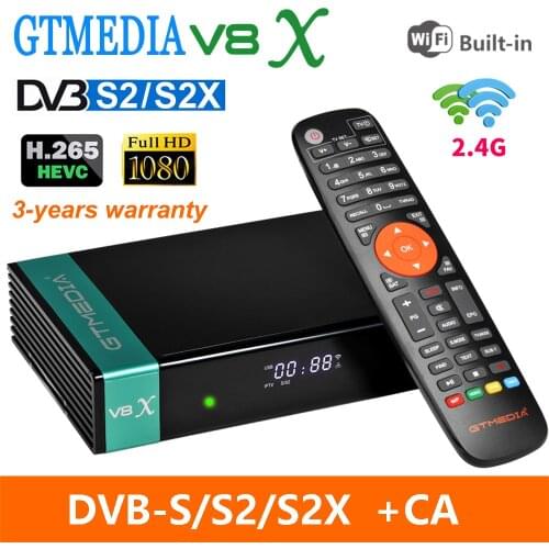 GTMEDIA V8X FTA 1080P H.265 DVB S2 S2X Satellite Receive Built in WiFi CA Slot Scart Set Top Box Upgrade GT MEDIA V8 Nova/Honor