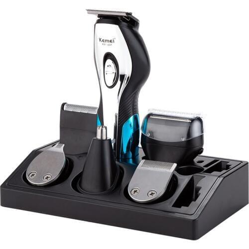 Kemei hair trimmer 6 in 1 hair clipper electric shaver beard trimmer men grooming kit styling tools shaving machine for barber