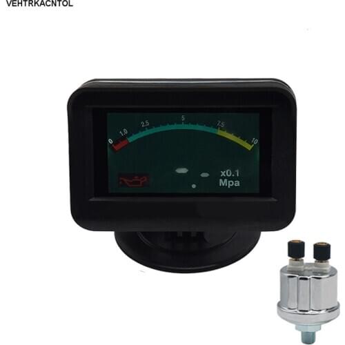 VEHTRKACNTOL 12v/24v Excavators Truck Car Oil Pressure Gauge Fuel Pressure Gauge Universal