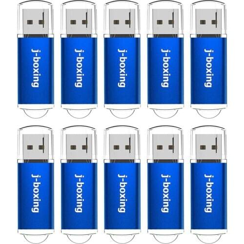 J-boxing 10PCS 512MB USB Flash Drives Pack 64MB 128MB 256MB Small Cacapity Pendrives Jump Drive Bulk USB Pen Data Storage Blue