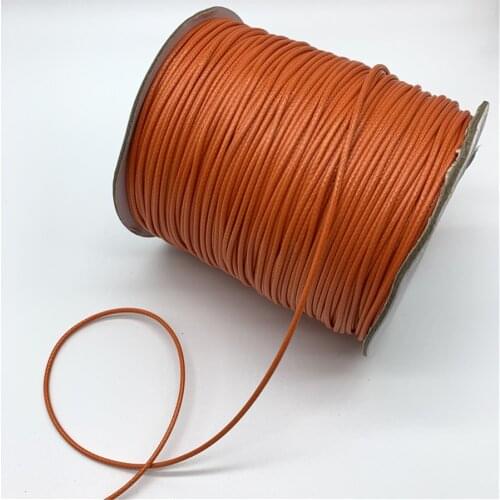 0.5mm 0.8mm 1mm 1.5mm 2mm Orange Waxed Cotton Cord Waxed Thread Cord String Strap Necklace Rope For Jewelry Making