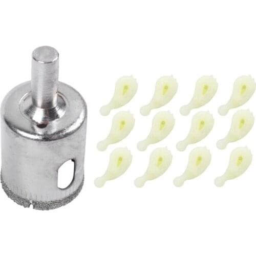 1 Pcs 25mm Glass Ceramic Tile Hole Saw Drill Bit Cutter & 12 Pcs 80040 Washer Agitator Dogs Replacement Kit