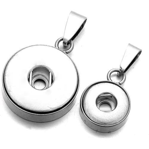 10pcs/lot Wholesale 316L Stainless Steel Snap Buttons Pendant Necklace Fit 12mm 18mm Snap Bracelets Snap Jewelry Accessory