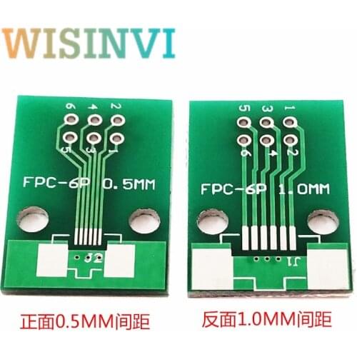 100PCS/LOT Double Side 0.5mm 1mm FFC FPC 6P 6 Pin to 2.54mm DIP Moudle PCB Board Adapter Socket Plate