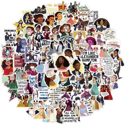 100pcs/pack Hamilton Musical play Stickers Lable For Car Motorcycles Childrens toys Decal Luggage Skateboards Computer