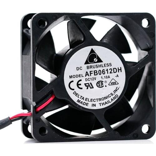 2pcs cooling fan Fpr Delta afb0612dh 6025 6cm 12V 1.1a three wire speed measuring dual ball cooling fan