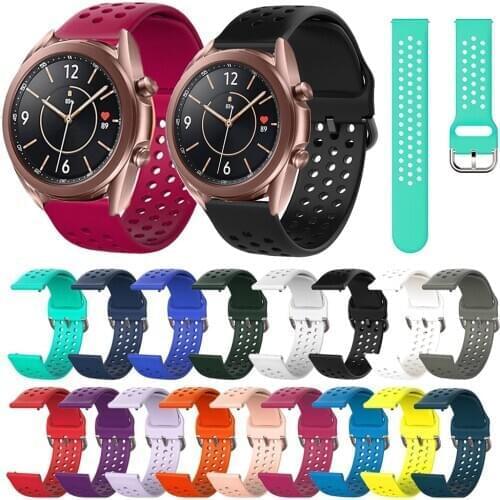 20mm Sports Watchband For Samsung Galaxy Watch 3 41mm Replacement Silicone Band Strap ​For Huawei Watch GT2 42mm