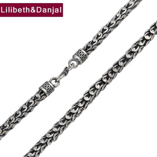 2019 Men 7mm Thick Initial Necklace 100% 925 Sterling silver Dragon Scale Chain Africa Pendant Necklace Fashion Fine Jewelry N51