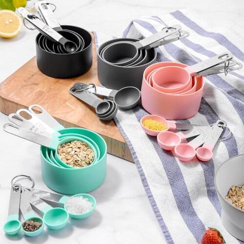 4Pcs/5pcs/10pcs Multi Purpose Spoons/Cup Measuring Tools PP Baking Accessories Stainless Steel/Plastic Handle Kitchen Gadgets