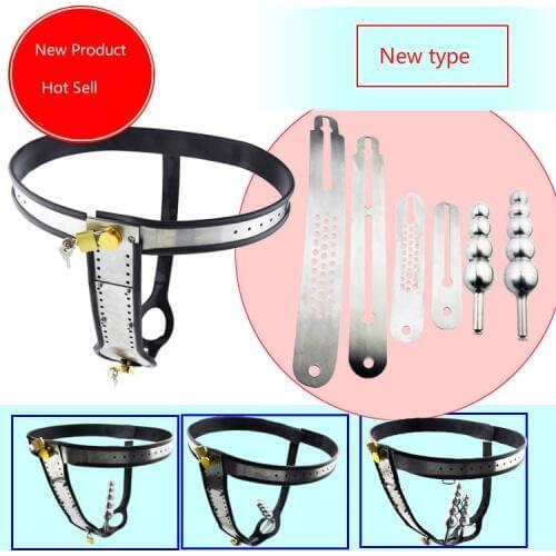 4 Kind Free Combination Stainless Steel Female Underwear Chastity Belt T-type Chastity lock Women pants Adult Game