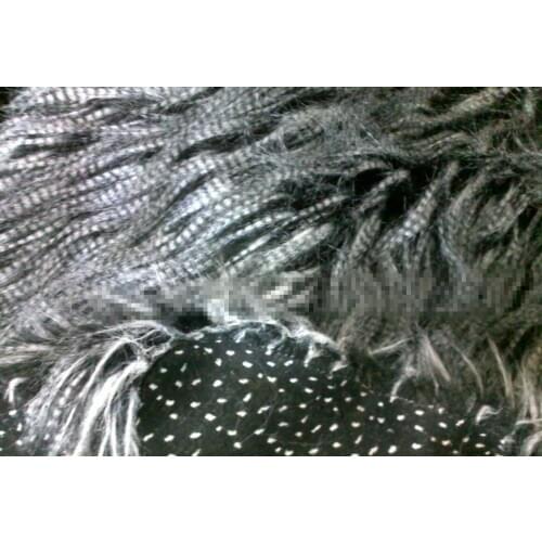 Free shipping, Supply of black and white peacock artificial fur/ high quality faux animal fur/ for Shoes, clothing, gloves, home