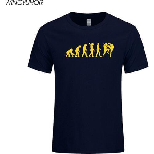 Evolution T-Shirt Ultimate Fighting Muay Boxinger Hardcore Fight T Shirt Fun Funny Cotton Tops Tees Summer New Fashion T-shirts