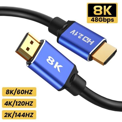 HD 8K HDMI-compatible Cable HDMI-compatible 2.1 High Speed Connection Cable 48Gbps 8K/60Hz Cable For HD TV Splitter Switcher