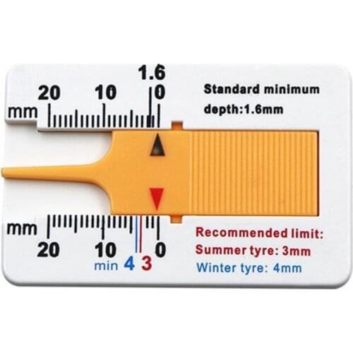 0-20mm Portable Plastic Tire Tread Depth Gauge Vernier Caliper Measuring Tool
