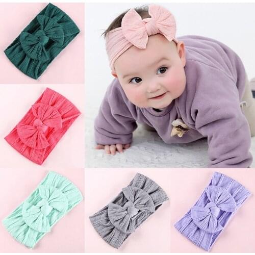 Cute Infant Newborn Toddler Girls Stretch Headbands Head Wrap Rabbit Big Bow Knot Turban Headband Hair Accessories Baby Gifts